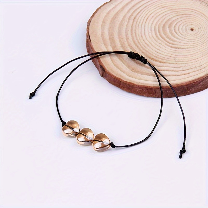 Adjustable Heart Charm Strand Bracelet for Men and Women